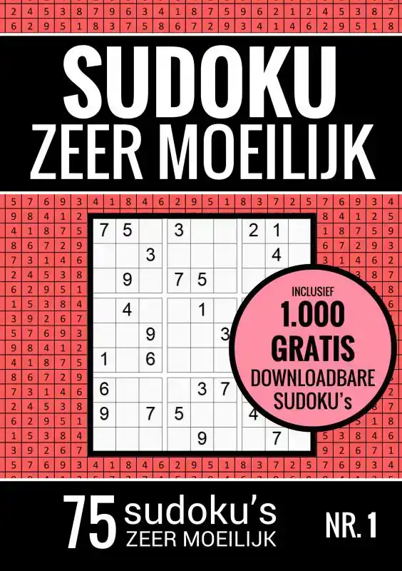 SUDOKU ZEER MOEILIJK - PUZZELBOEK: 75 ZEER MOEILIJKE SUDOKU