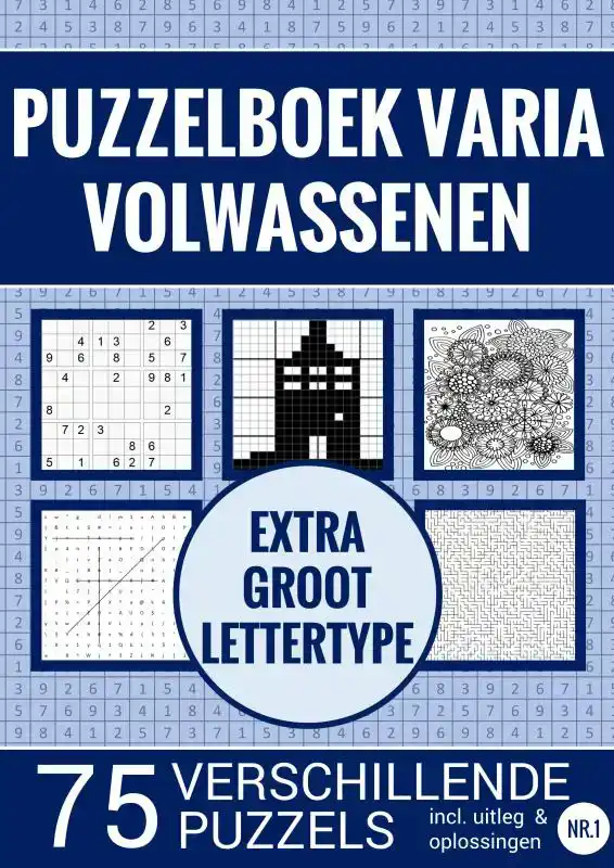 PUZZELBOEK VARIA VOOR OUDEREN, SLECHTZIENDEN, SENIOREN, OPA