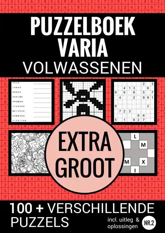 BOEK CADEAU - PUZZELBOEK VARIA EXTRA GROOT - NR. 2 - VOOR OU