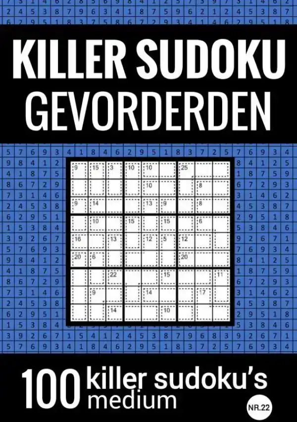 KILLER SUDOKU - MEDIUM - NR.22 - PUZZELBOEK MET 100 PUZZELS