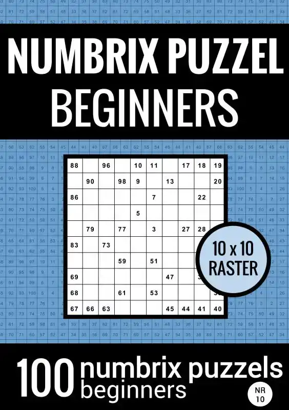 PUZZELBOEK MET 100 NUMBRIX PUZZELS VOOR BEGINNERS - NR.10 -