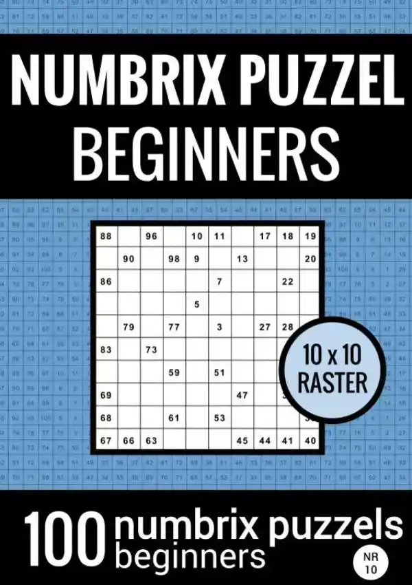 PUZZELBOEK MET 100 NUMBRIX PUZZELS VOOR BEGINNERS - NR.10 -
