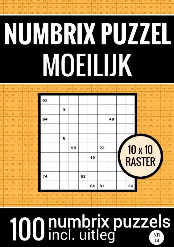 PUZZELBOEK MET 100 NUMBRIX PUZZELS VOOR VER GEVORDERDEN - NR