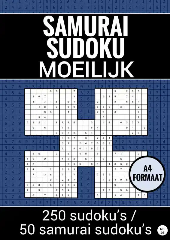 SUDOKU MOEILIJK: SAMURAI SUDOKU PUZZELS - NR. 26