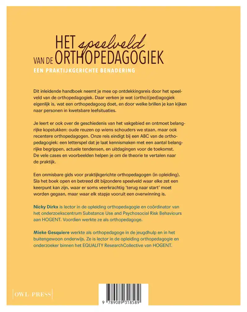 HET SPEELVELD VAN DE ORTHOPEDAGOGIEK