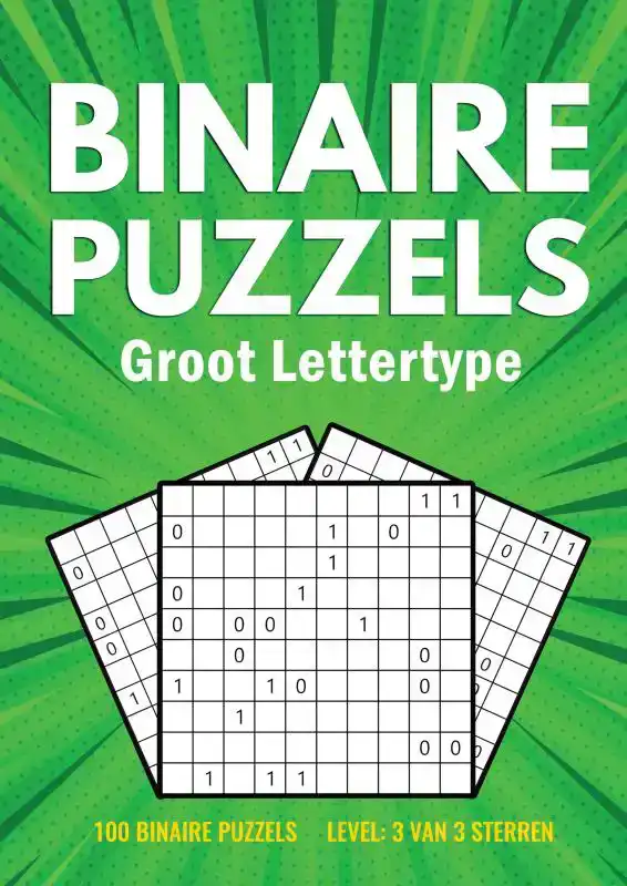 BINAIRO GROOT LETTERTYPE - 100 BINAIRE PUZZELS - 3 VAN 3 STE