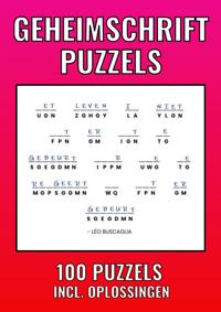 GEHEIMSCHRIFT PUZZELBOEK - 100 PUZZELS - INCL. UITLEG, HINTS
