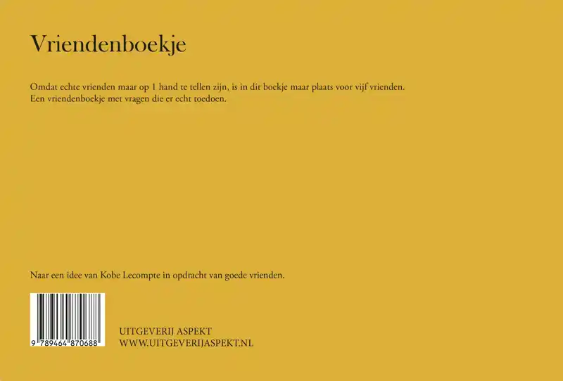 VRIENDENBOEKJE VOOR DE ALLERBESTE VRIENDEN