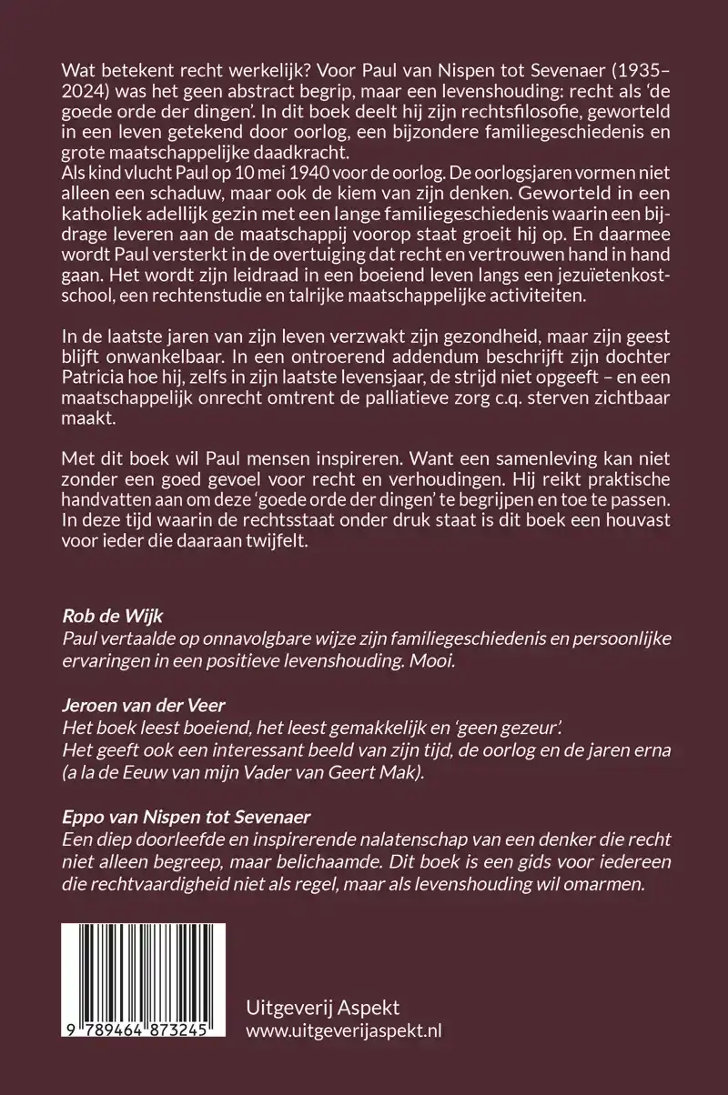 HET RECHT ALS DE GOEDE ORDE DER DINGEN