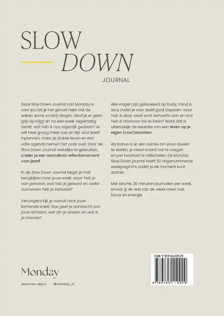 SLOW DOWN JOURNAL