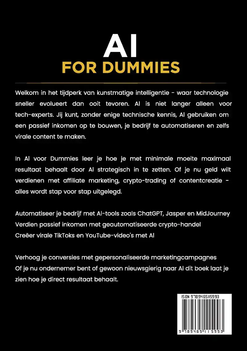 AI FOR DUMMIES: MAAK MILJOENEN MET KUNSTMATIGE INTELLIGENTIE