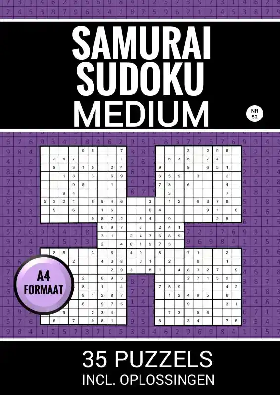 SAMURAI SUDOKU - MEDIUM - 35 PUZZELS INCL. OPLOSSINGEN - NR.