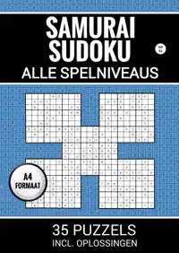 SAMURAI SUDOKU - ALLE SPELNIVEAUS - 35 PUZZELS INCL. OPLOSSI