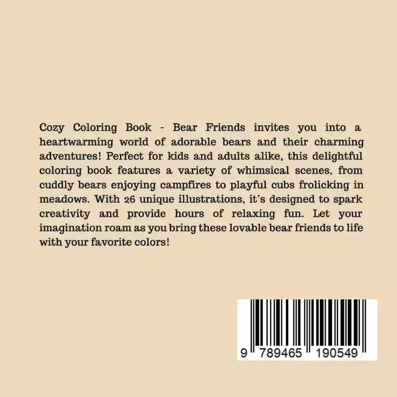 COZY COLORING BOOK - BEAR FRIENDS