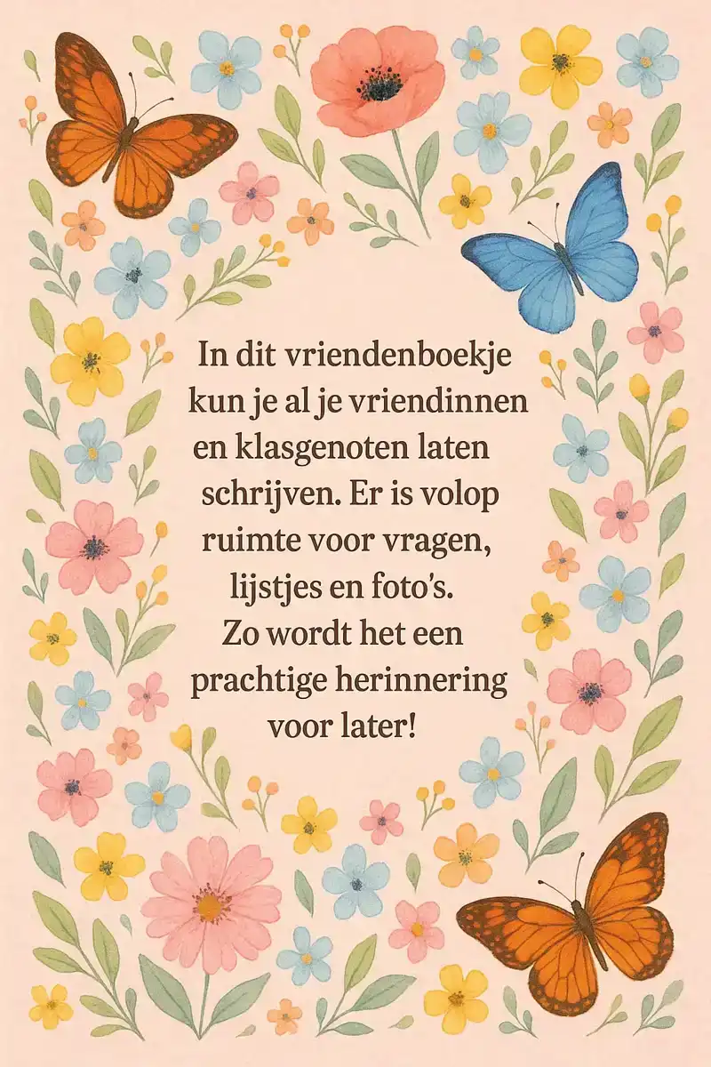 BLOEMEN EN VLINDERS VRIENDENBOEKJE