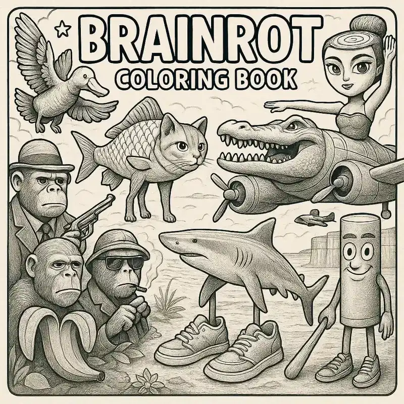 BRAINROT COLORING BOOK