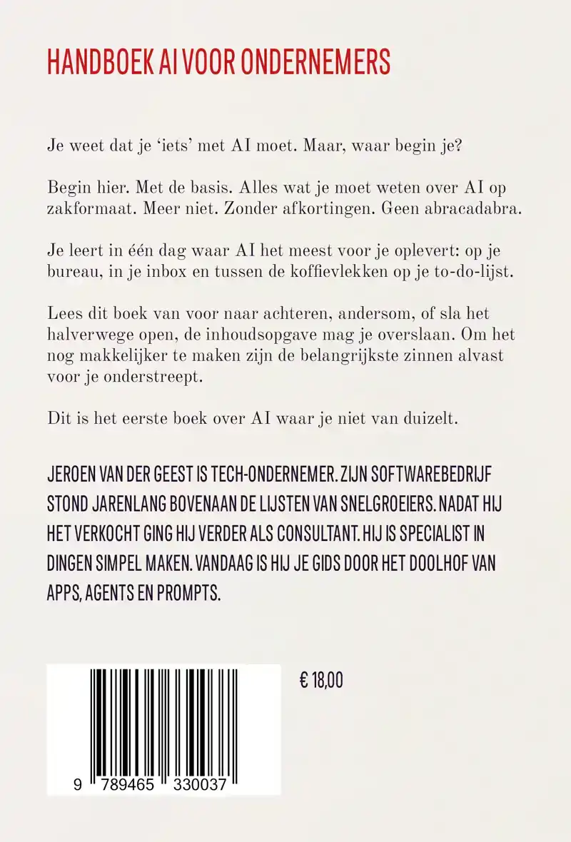 HET EERSTE HANDBOEK AI VOOR ONDERNEMERS