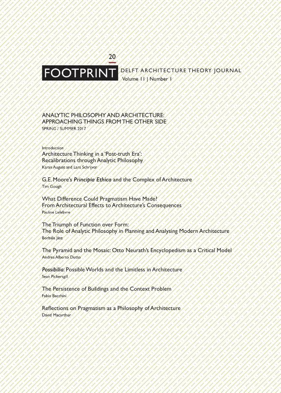 FOOTPRINT 20 ANALYTIC PHILOSOPHY AND ARCHITECTURE