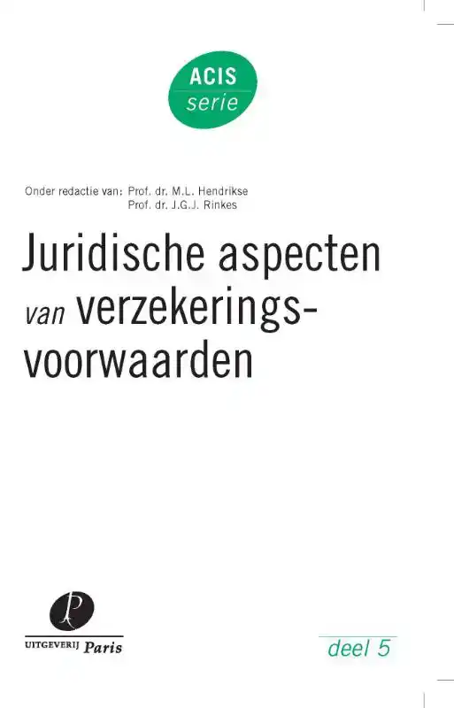 JURIDISCHE ASPECTEN VAN VERZEKERINGSVOORWAARDEN