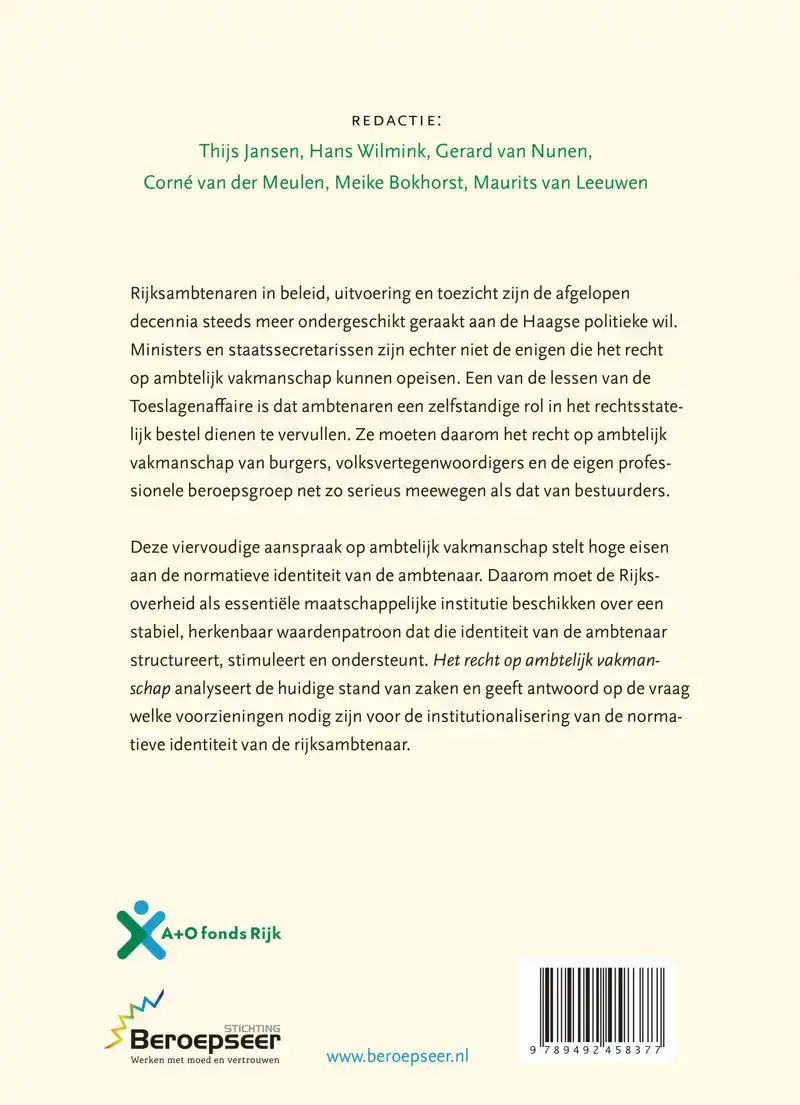 HET RECHT OP AMBTELIJK VAKMANSCHAP