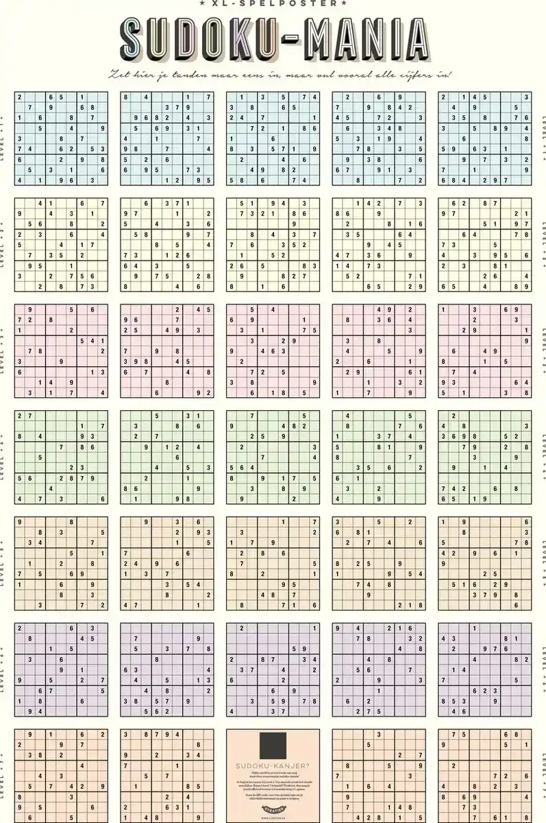 STRATIER XL SPELPOSTER - SUDOKU-MANIA