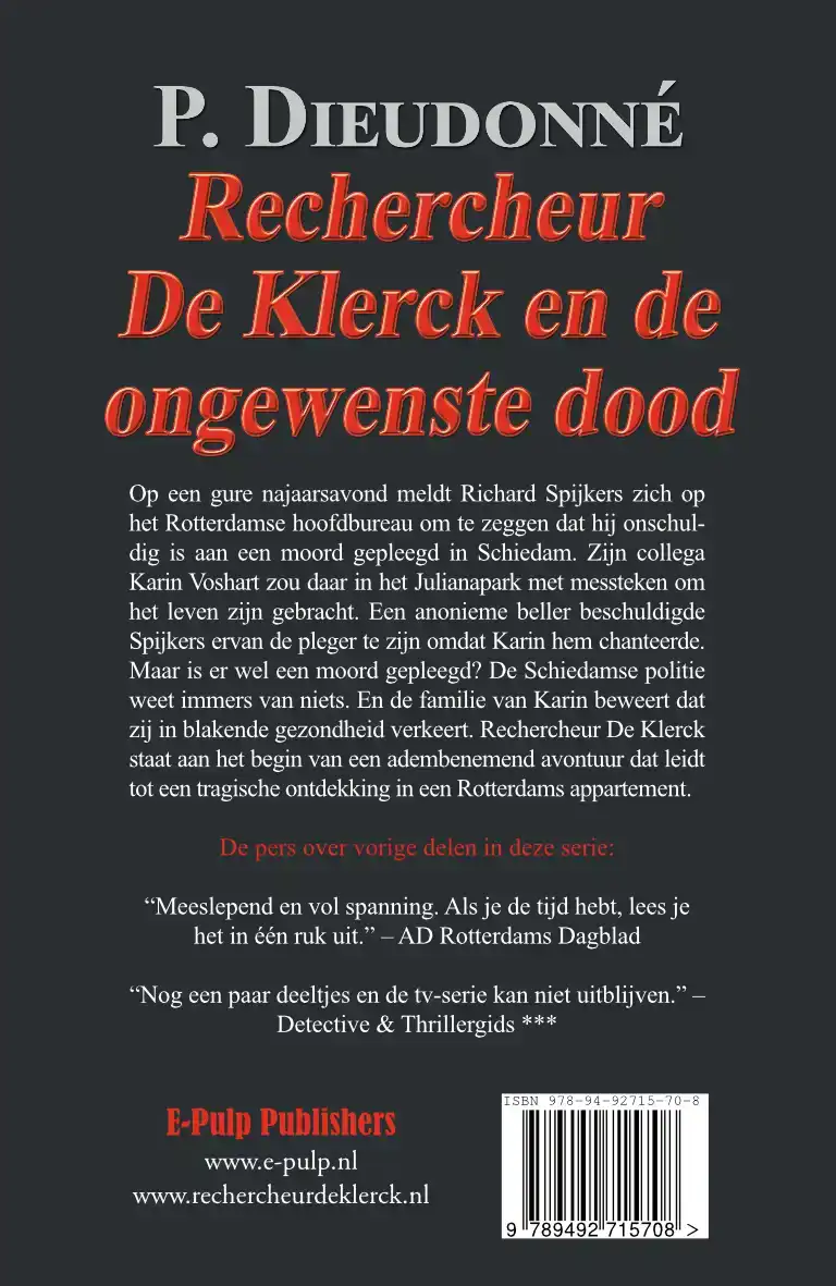 RECHERCHEUR DE KLERCK EN DE ONGEWENSTE DOOD