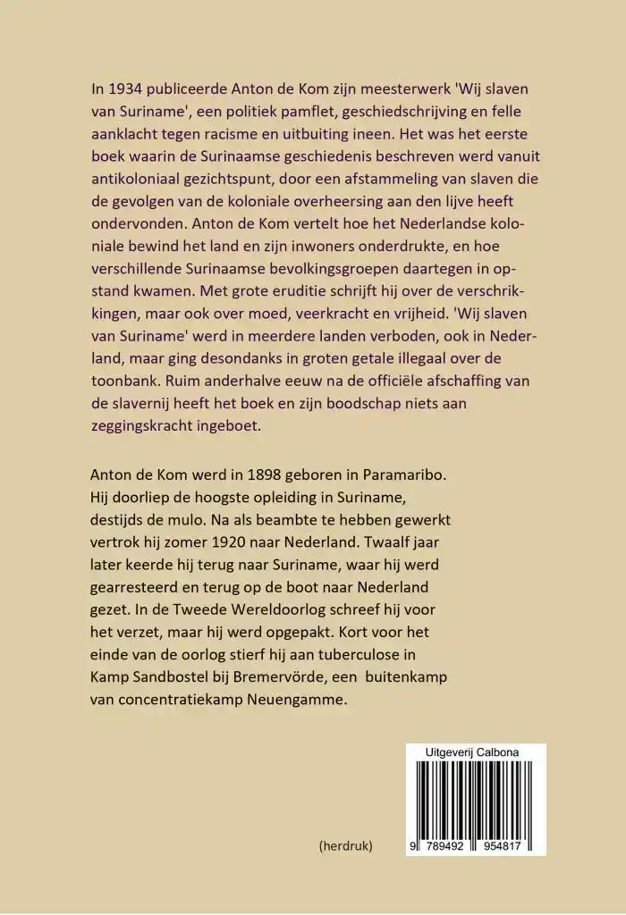 WIJ SLAVEN VAN SURINAME