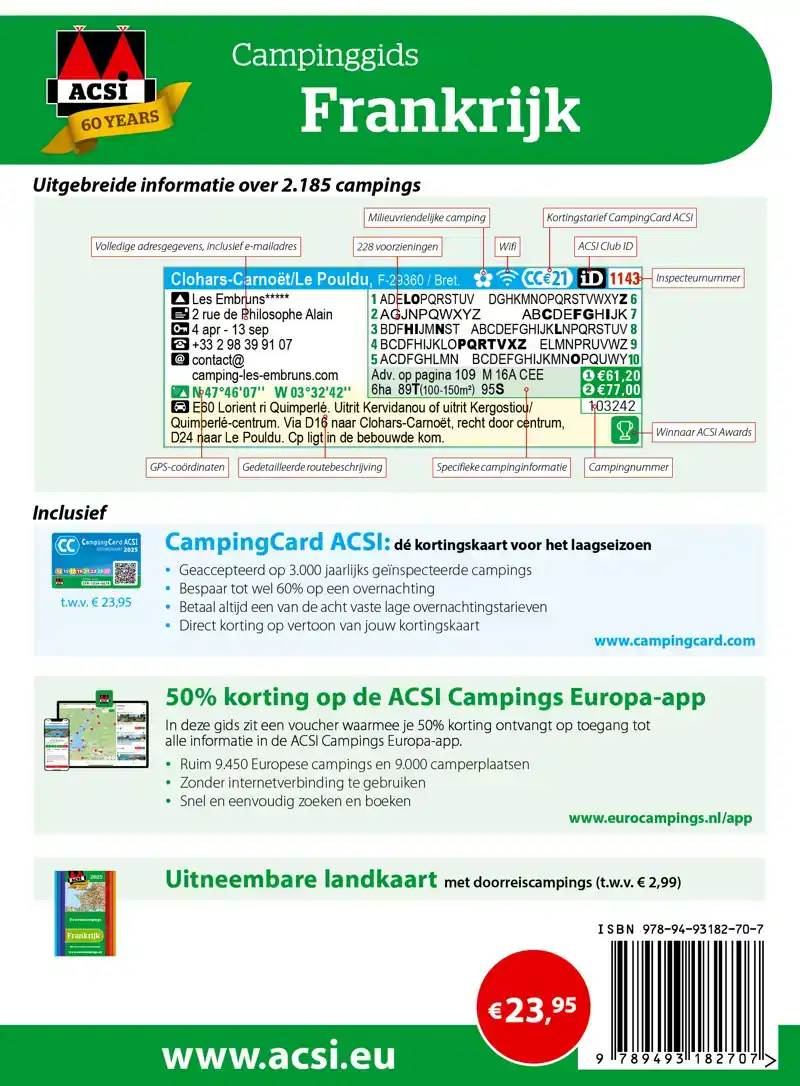 ACSI CAMPINGGIDS FRANKRIJK 2025