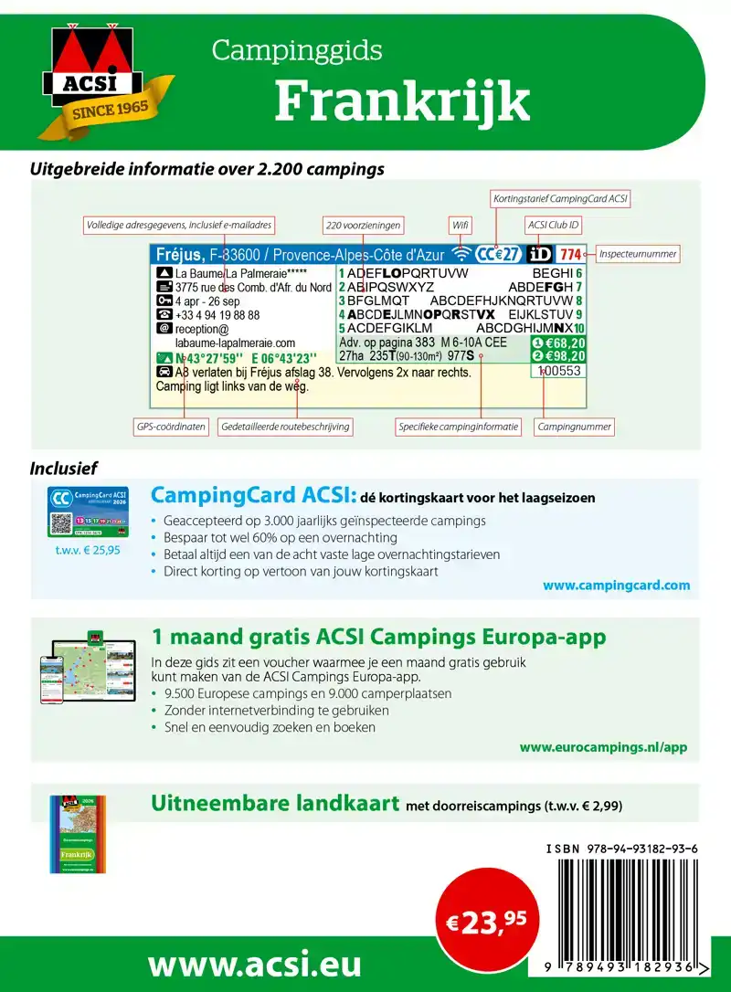 ACSI CAMPINGGIDS FRANKRIJK 2026