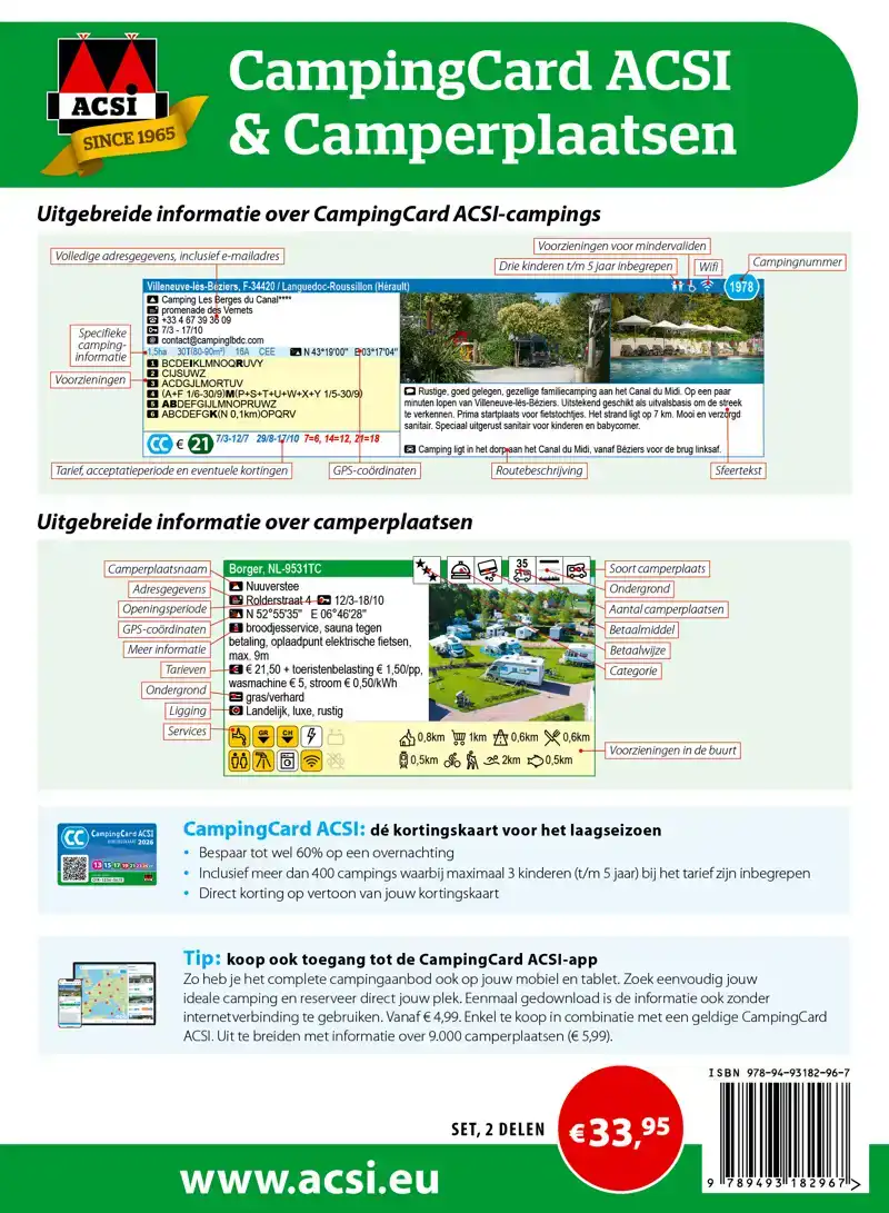 CAMPINGCARD ACSI & CAMPERPLAATSEN 2026 (SET)