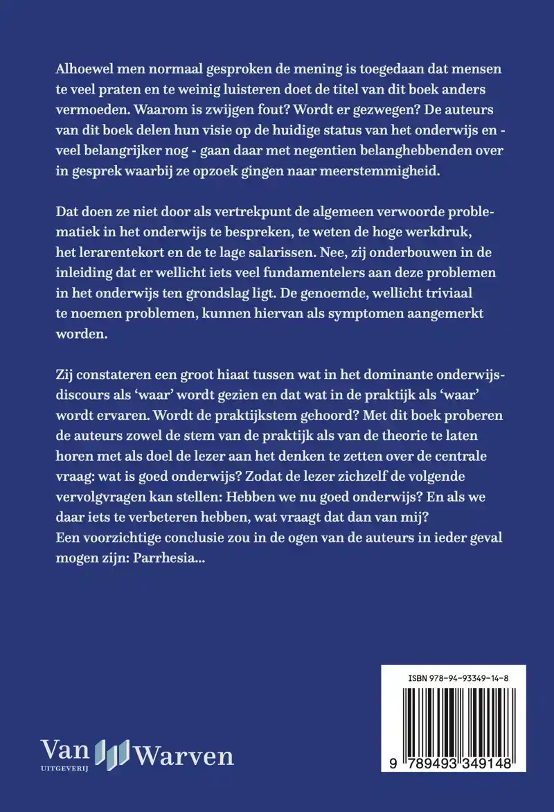 SPREKEN IS ZILVER, ZWIJGEN IS FOUT