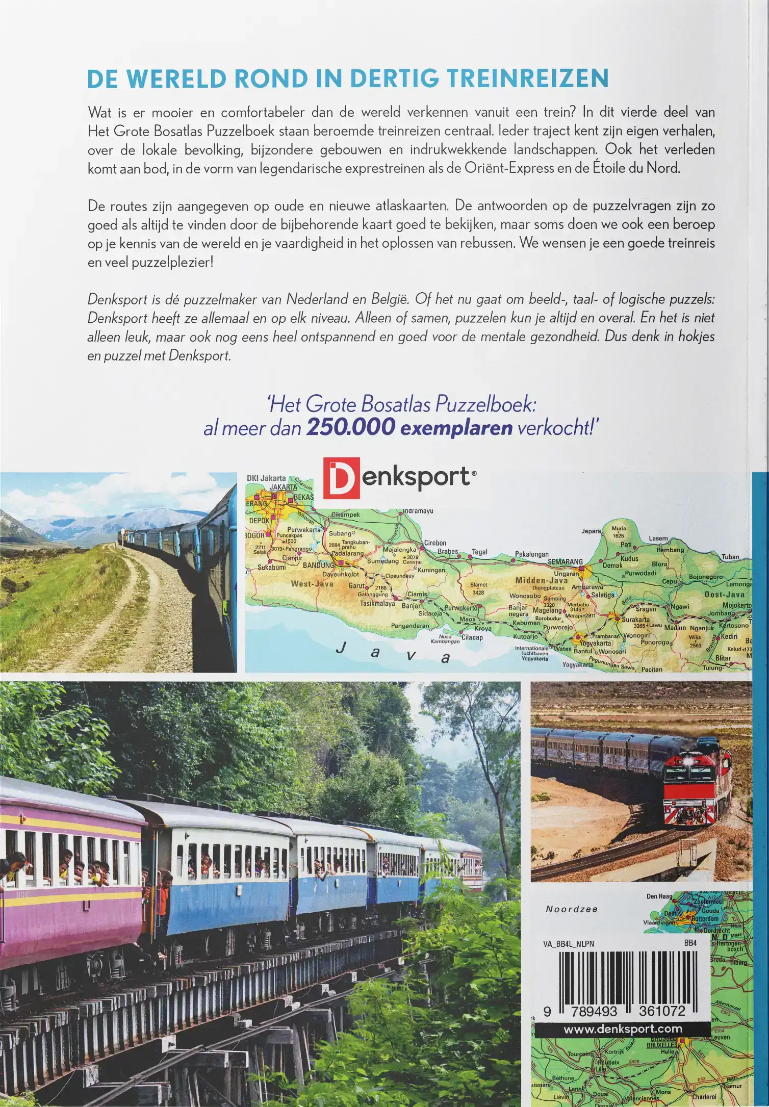 DENKSPORT - HET GROTE BOSATLAS PUZZELBOEK - TREINREIZEN