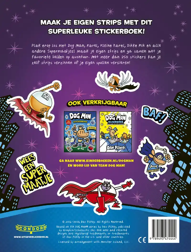 DOG MAN SUPERMAATJES STICKERBOEK