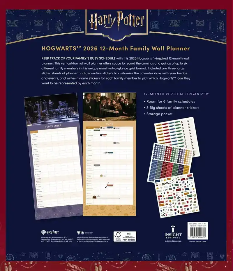 2026 HARRY POTTER: HOGWARTS FAMILY WALL PLANNER
