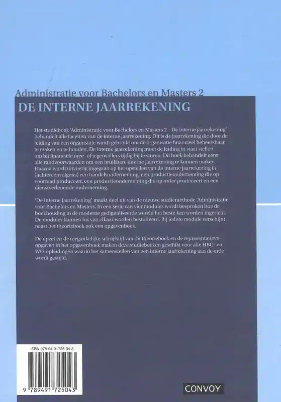 DE INTERNE JAARREKENING