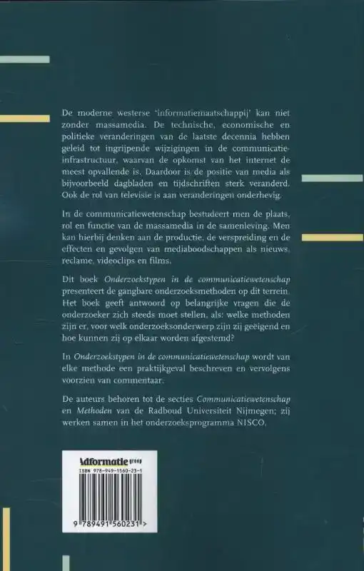 ONDERZOEKSTYPEN IN DE COMMUNICATIEWETENSCHAP
