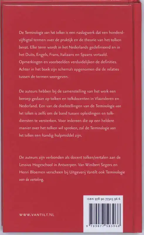 TERMINOLOGIE VAN HET TOLKEN