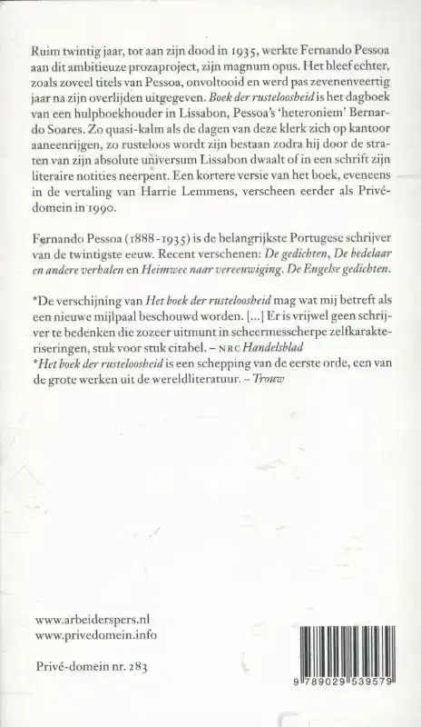 BOEK DER RUSTELOOSHEID
