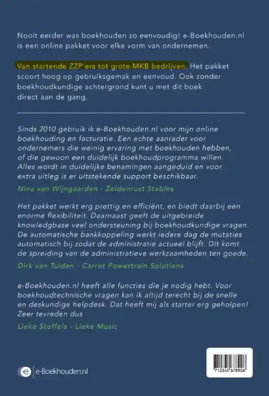 BOEKHOUDEN MET E-BOEKHOUDEN.NL
