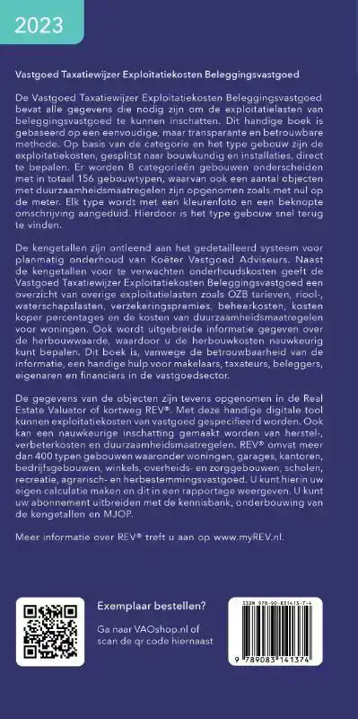 VASTGOED TAXATIEWIJZER EXPLOITATIEKOSTEN BELEGGINGSVASTGOED