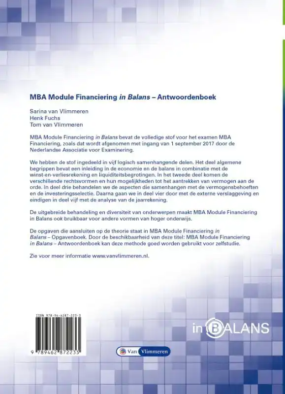 MBA MODULE FINANCIERING IN BALANS