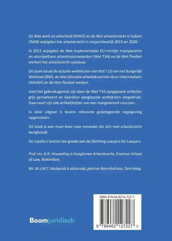 KERNWETGEVING ARBEIDSRECHT
