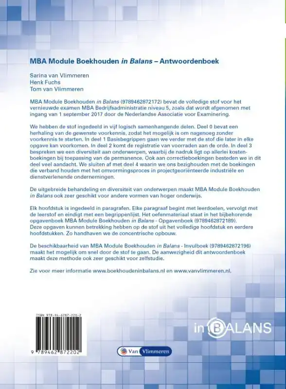 MBA MODULE BOEKHOUDEN IN BALANS