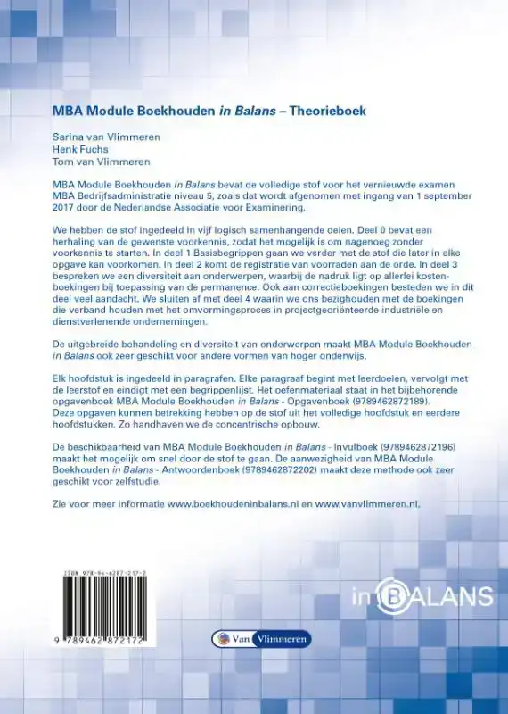 MBA MODULE BOEKHOUDEN IN BALANS