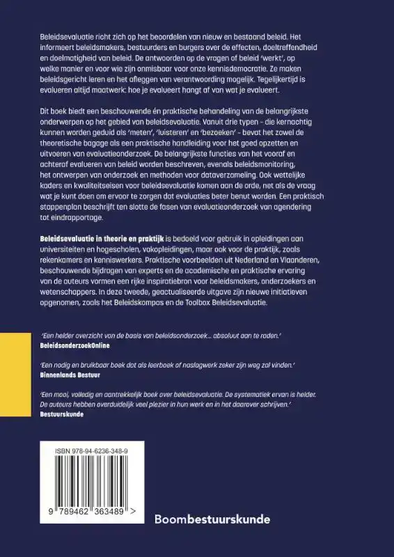 BELEIDSEVALUATIE IN THEORIE EN PRAKTIJK