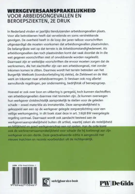WERKGEVERSAANSPRAKELIJKHEID VOOR ARBEIDSONGEVALLEN EN BEROEP