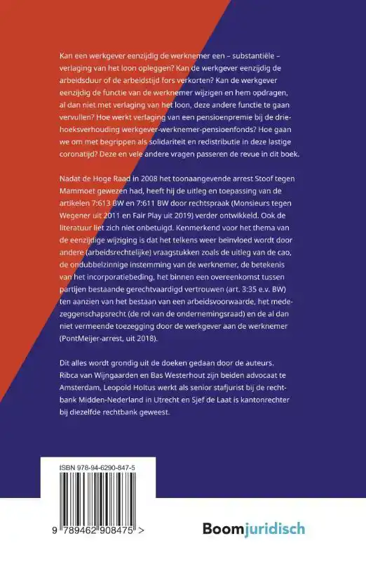 EENZIJDIGE WIJZIGING VAN DE ARBEIDSOVEREENKOMST