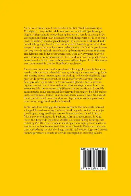 HANDBOEK STICHTING EN VERENIGING