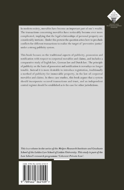 THE RATIONALE OF PUBLICITY IN THE LAW OF CORPOREAL MOVABLES