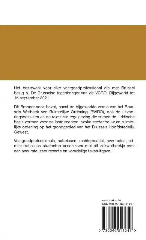 BRONNENBOEK. BRUSSELSE CODEX RUIMTELIJKE ORDENING